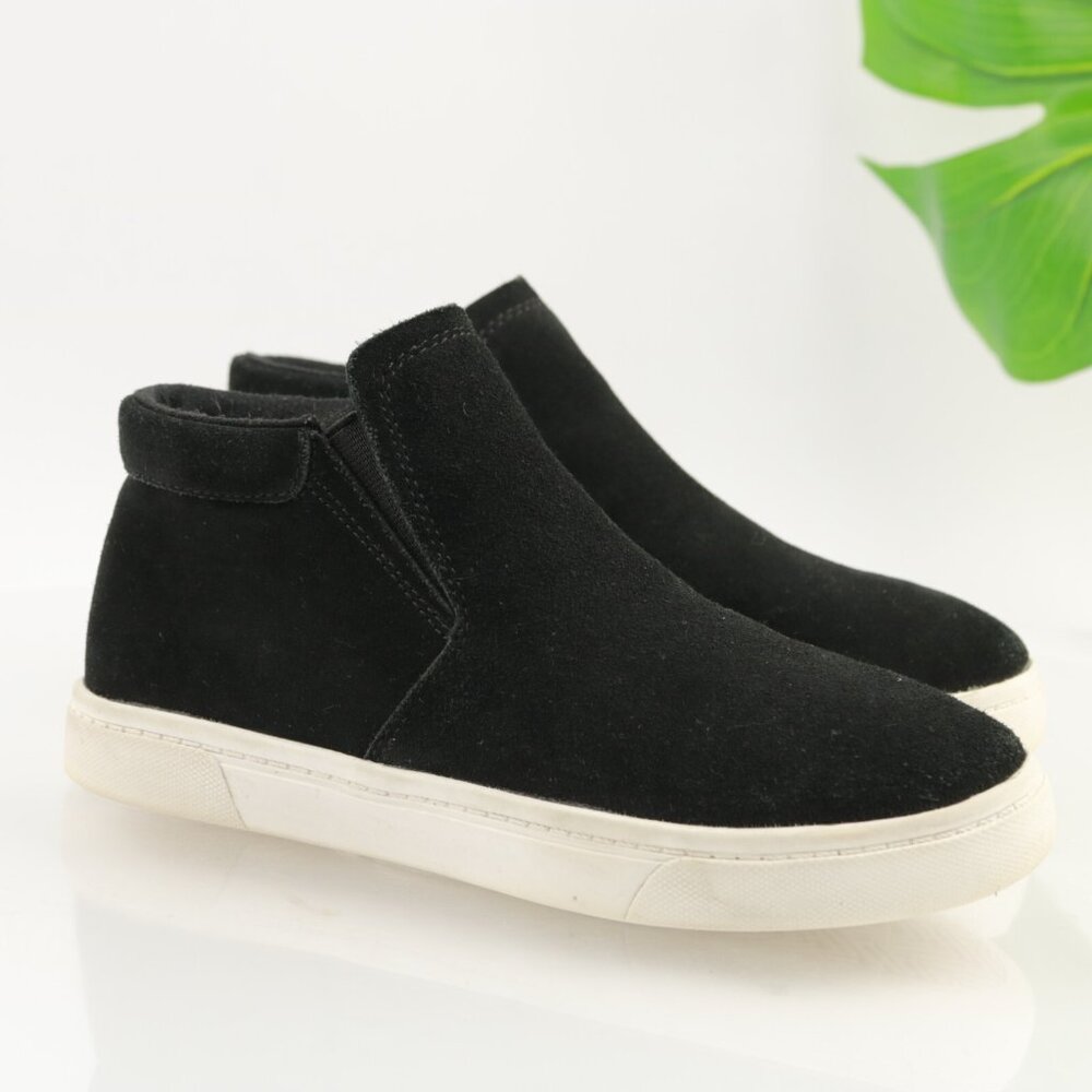 Fabletics Womens Sierra Boot Sneaker Size 6‎ Black Suede Pull On High Top Shoes